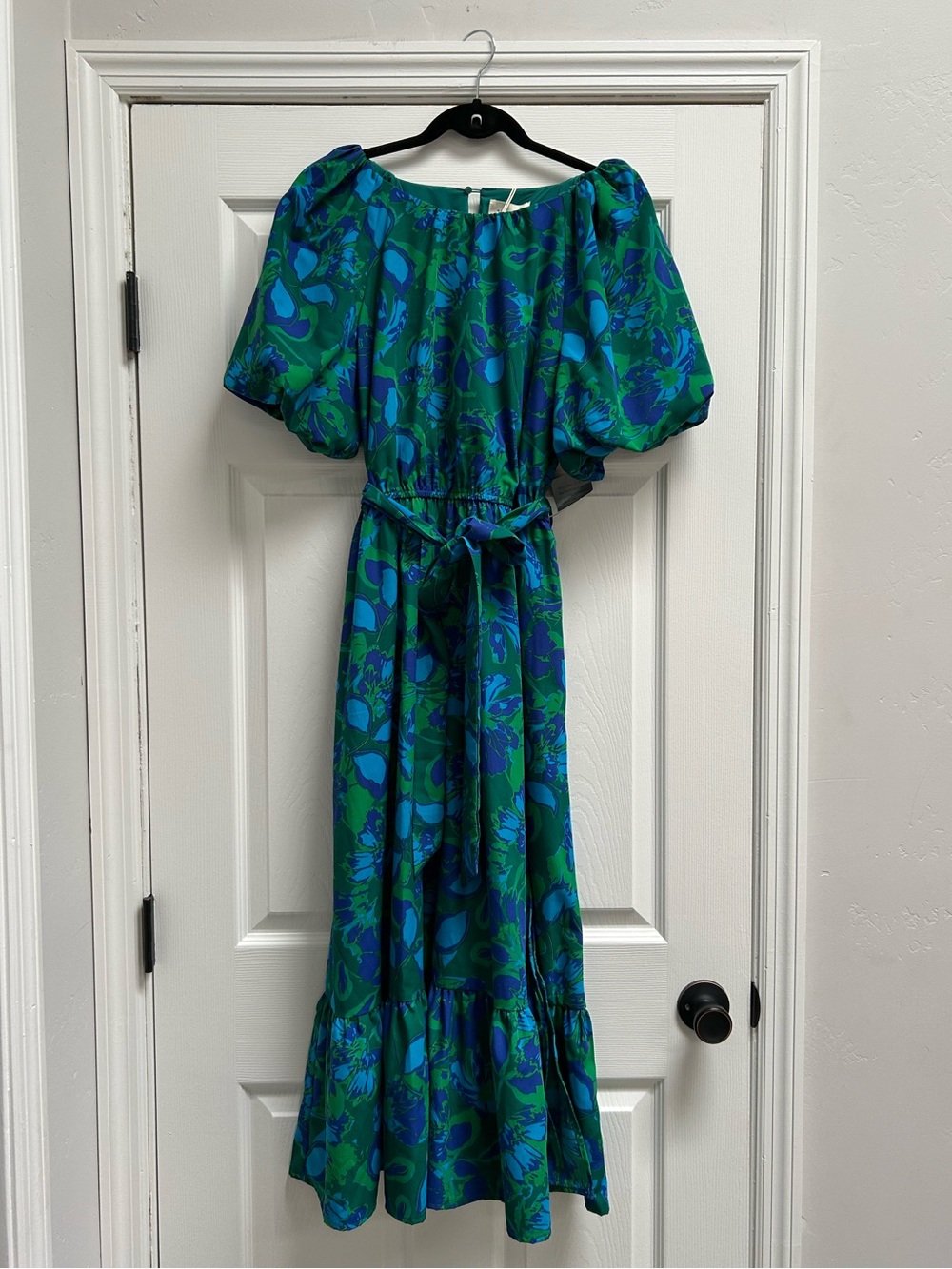 NWT Melloday Blue and Green Floral Dress Size Large